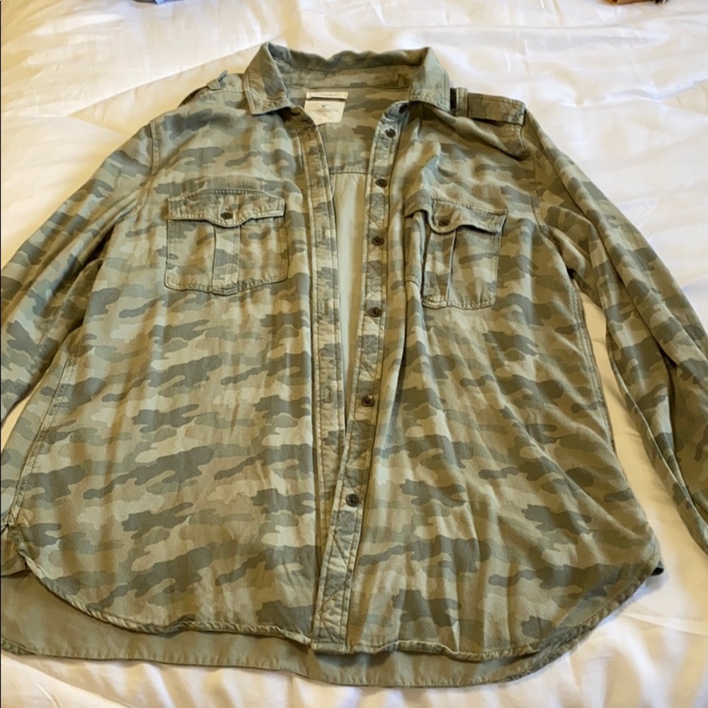Camo button up